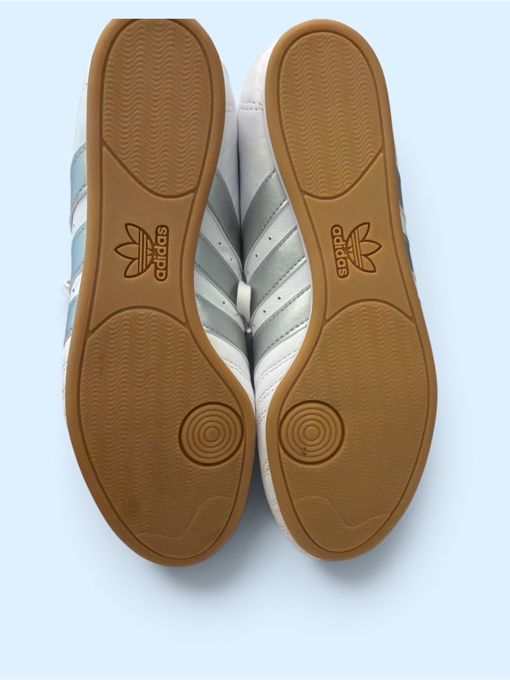 adidas Women’s White Athletic Sneakers with Gray Stripes - Picture 6 of 6